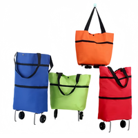 Chariot de courses pliable et portable avec roues, sac à dos léger pour les courses et l'usage domestique