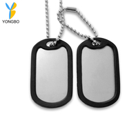 Plaque d'identification en métal vierge, pendentif en acier inoxydable, plaque de nom avec chaîne à billes pour collier, cadeau