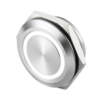 Interrupteur à bouton-poussoir momentané 12 mm NO 2A 12V 24V 36V en acier inoxydable, boîtier en aluminium étanche IP65, tête plate