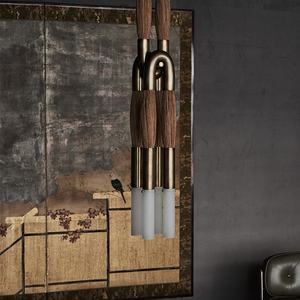 Entièrement en cuivre américain rétro salon chambre lampe de chevet moderne wabi-sabi style hôtel projet cheval <span class=keywords><strong>lustre</strong></span> en crin - Product Image 2