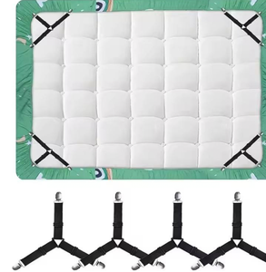 Lot de 4 attaches de draps en métal - Sangles élastiques réglables pour maintenir la literie en place - Product Image 6