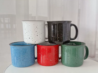 Mug à café de bureau en céramique blanche à large ouverture, motif étoile, 14 oz, avec anse, vaisselle domestique, tasse à lait en porcelaine, gobelet de camping