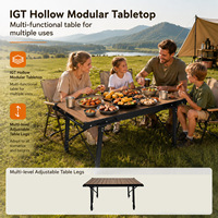 Table d'extérieur légère en alliage d'aluminium, compacte, pliable, moderne, portable, réglable en hauteur