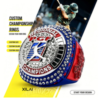 Bague de championnat de baseball pour homme personnalisée avec design sur mesure et gravure interne. Bijoux de collection de haute qualité.