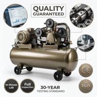Compresseur d'air à piston industriel robuste à entraînement par courroie, refroidi par air, 3KW 4HP 380V, capacité 90L, pression 8 bars, pour atelier professionnel