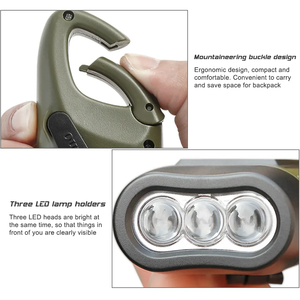 ไฟฉายขายส่งแบบชาร์จไฟได้ 3 ชิ้น ไฟฉาย LED พลังงานแสงอาทิตย์ ชาร์จไฟด้วยมือหมุน สำหรับตั้งแคมป์ - Product Image 6
