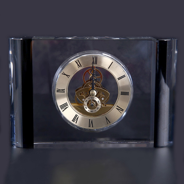 MH-BZ0117 Personalized optical crystal mechanical skeleton clock