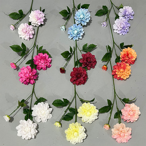 Fleurs artificielles Dahlia en tissu 'Fenêtre de Monet' pour décoration de mariage, de maison et accessoires de photographie extérieure - Product Image 2