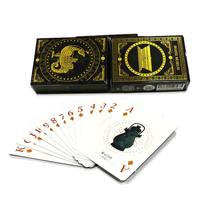 Cartes à jouer de poker en papier double cuivre personnalisables en plastique d'estampage doré avec impression de logo personnalisé pour les promotions