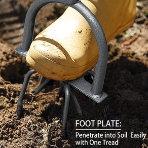 เครื่องพรวนดินแบบมือหมุน รุ่น Heavy Duty สำหรับแปลงปลูกดอกไม้ แปลงยกสูง สีเหลือง/เทา LTJY - Product Image 4