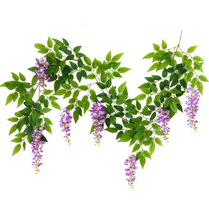 Guirlandes artificielles de glycine Hua Qianyun, fleurs en soie réalistes, décoration suspendue pour mariage, maison, décoration de plafond - Product Image 5