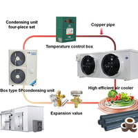 Chambre froide modulaire à refroidissement par air avec unité de condensation, boîtier de commande d'évaporateur, ensemble de réfrigération pour les acheteurs en gros CE