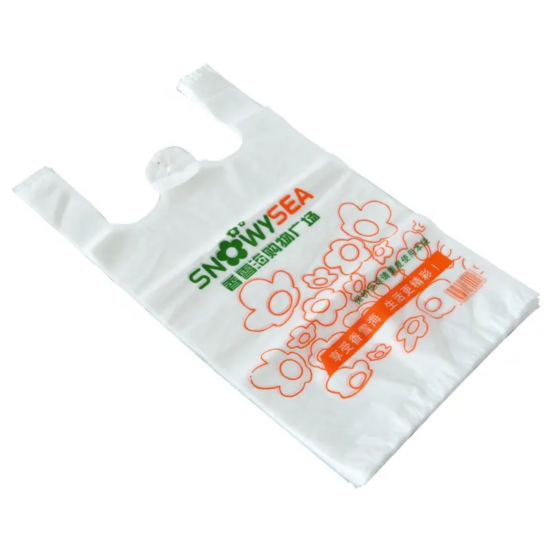 Sacchetti di ringraziamento stampati personalizzati HDPE LDPE produttore t-shirt Shopping Carrier Bag sacchetti di plastica con Logo