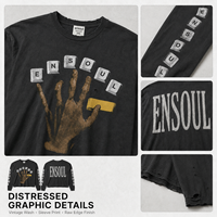 T-shirt Homme Oversize Personnalisé 300 g/m² Vintage Délavé Effet Vieilli Coupe Courte Boxy Manches Longues Streetwear Imprimé Numérique Graphique