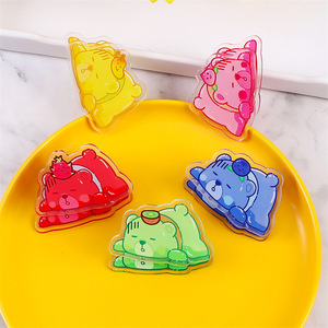 Spot Durable Double-Sided <b>Plastic</b> Clip Acrylic Cartoon Bear <b>Folder</b> Hand Account Student Test Paper PP Clip Wholesale - Product Image 4