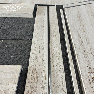 Panneaux de mur rideau pour terminal aéroportuaire GOLDTOP, ignifuges A1, certifiés SGS, en aluminium alvéolé, carreaux de travertin super blanc d'Italie - Product Image 1