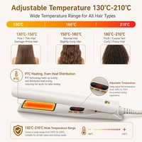 Torlin Ivory Factory Electric Salon Korean Curling Iron dengan Pelat Penjepit Cembung, Kontrol Suhu Digital & Tegangan Universal