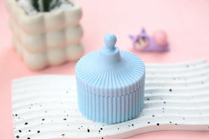 Moule en silicone côtelé 3D géométrique pour pot avec couvercle, <span class=keywords><strong>kit</strong></span> DIY pour résine époxy, bougie, récipient en béton, boîte de rangement - Vente en gros - Product Image 4