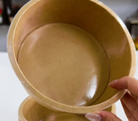 Tazón de Papel Kraft Ecológico de Grado Alimenticio con Laminación Brillante, Estilo Moderno para Carne Fresca, Mariscos y Salmón