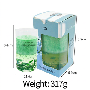 Velas Aromáticas Artísticas Coloridas en Frascos de Vidrio con Cera de Gel, Aroma de Aromaterapia, Forma de Flor, Sin Humo, Estilo Moderno, Decoración Navideña para el Hogar - Product Image 3