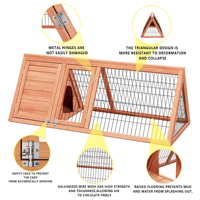 Poulailler en bois de haute qualité avec grillage métallique, portable, léger, compact, pour l'intérieur et l'extérieur, pour volailles, poules et lapins