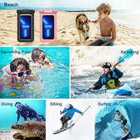 Pochette Téléphone Étanche IPX8 pour Nage et Sports de Plein Air, Sac Étanche pour Téléphone Portable 6.1-7.2 pouces avec Fenêtre Transparente pour Écran Tactile