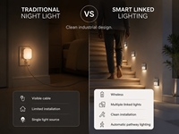 Sistema de Luz Nocturna con Sensor de Movimiento, Lámpara LED Recargable con Sensor para Dormitorio, Baño, Pasillo LDN0001-22