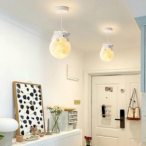 Lámpara Colgante de Conejo Estilo Crema con Cable Largo, Iluminación Creativa para Pasillo, Entrada, Vestíbulo, Balcón, Lámparas de Araña, Lámparas Colgantes - Product Image 4