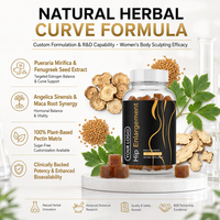 Gummies OEM/ODM Marque Privée pour le Rehaussement des Hanches, Mélange Herbal de Fenugrec et Maca pour Femmes, Soutien à l'Augmentation des Courbes, 60 Gummies Faibles en Sucre