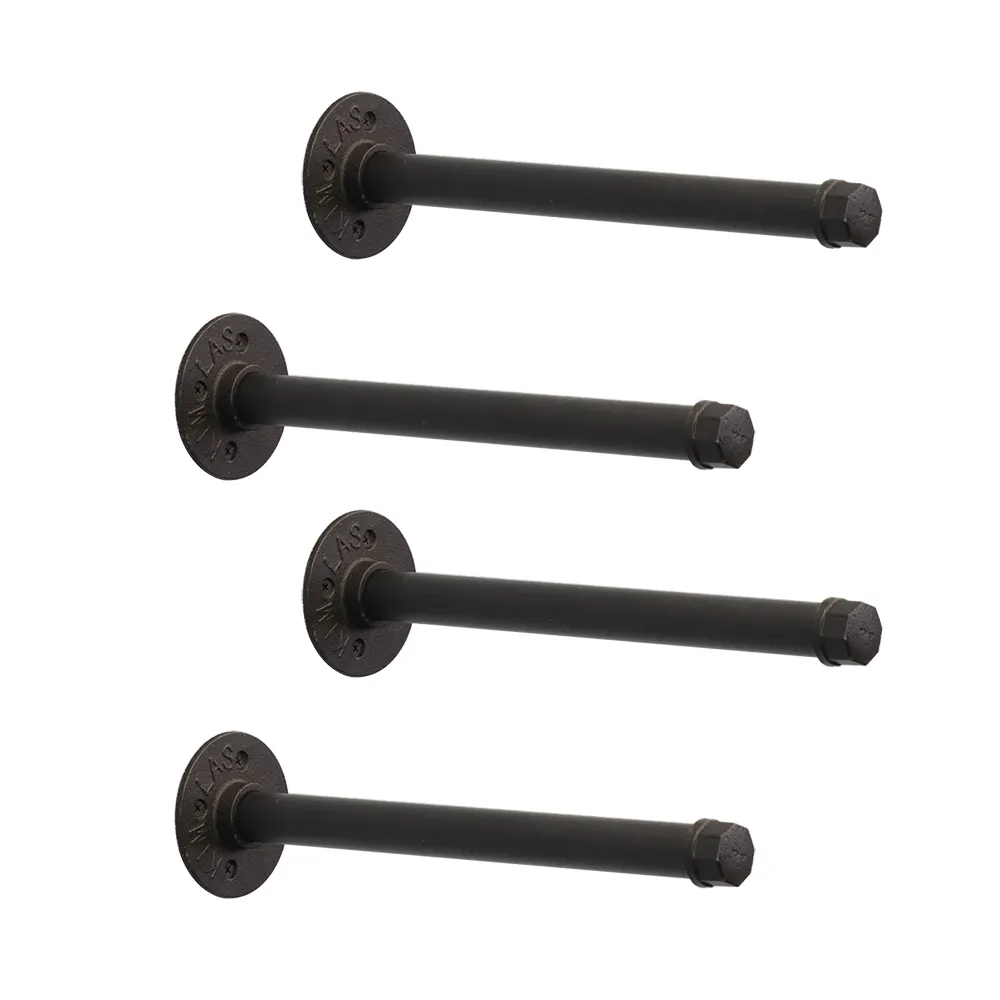 Высококачественная прочная черная стойка для одежды Железная винтажная промышленная деревенская настенная металлическая полка для труб