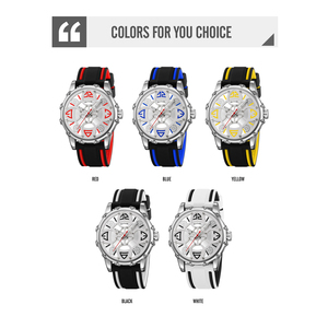 Skmei 9342 Fashion Mechanical Style <b>Men</b> <b>Watch</b> Business <b>Casual</b> Wristwatch Sports Waterproof Silica Gel Band Quartz <b>Watch</b> - Product Image 5