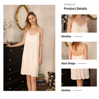 Robe de nuit sans manches en maille côtelée blanc pur et mauve lotus, faible MOQ, directement de l'usine, pour femme, idéale pour dormir et se détendre à la maison.