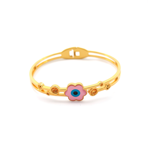 Brazalete de Moda en Acero Inoxidable 316L con Baño de Oro PVD y Diseño Floral, Joyería para Mujer - Product Image 2