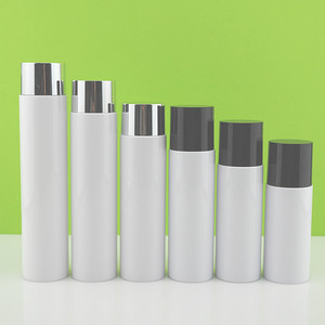 1oz 2oz 3oz 4oz 5oz 6oz 7oz Cylindrical white plastic skincare bodycare facial cream cosmetic toner bottle
