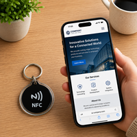 Llavero NFC con Chip Reescribible, Etiqueta Inteligente para Compartir Sitios Web, Instagram, Facebook, WhatsApp, Snapchat, Tarjeta de Visita Digital con URL
