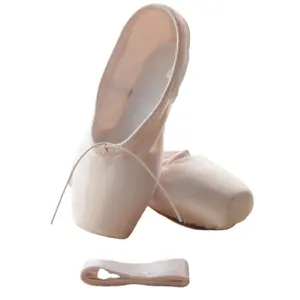 Giày múa ba lê tại chỗ để bán Brown satin tùy chỉnh Ballet pointe giày cho cô gái với chất lượng tốt