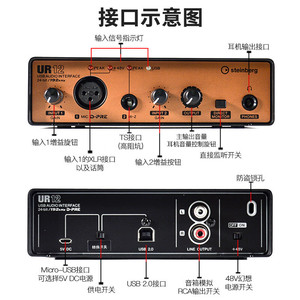 อินเทอร์เฟซเสียง Steinberg UR12 USB 24 บิต 192 kHz 2 แชนแนล สำหรับงานบันทึกเสียงระดับมืออาชีพและการผลิตดนตรี - Product Image 3