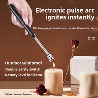 Briquet de cuisine portable en métal pour la maison, allumage électronique à impulsion USB Type-C, coupe-vent