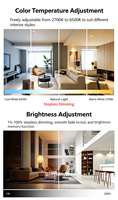 Rail lumineux intelligent à LED flexible pour intérieur, compatible Zigbee et application Tuya, intensité réglable, pour usage résidentiel, commercial et hôtelier