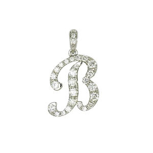 Pendentif initial en or 18 carats avec diamants 0,467 ct, 28 diamants, 1,51 g, collection de bijoux fins personnalisés - Product Image 1