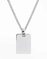 Promotion : Collier pendentif rectangulaire personnalisable gravé, étanche, en acier inoxydable plaqué or 18 carats pour homme, bijoux vierges pour gravure laser