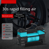 Pompe à pneus double cylindre puissante pour voitures, 150 PSI, pompe à air portable 12V, compresseur d'air pour voiture, gonfleur de pneus portable