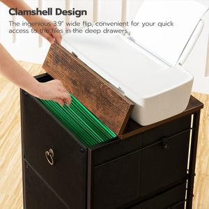SENYU - Carro de Almacenamiento Móvil con 2 Cajones, Estilo Industrial, con Superficie de Madera, para Sala de Estar y Oficina en Casa - Product Image 4