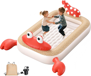 Crab Shaped Kids <b>Inflatable</b> Travel Bed with Safety Rails for Toddlers Camping Home - Product Image 6