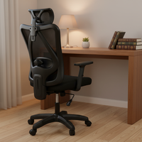 Chaise de bureau pivotante exécutive ergonomique et réglable, design ventilé, respirante, minimaliste, en maille confortable, pour salon