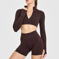 Ensemble de sport CIYING personnalisé avec logo pour femme : Leggings, short et soutien-gorge sans couture, taille haute, effet ventre plat et rehaussement des fesses