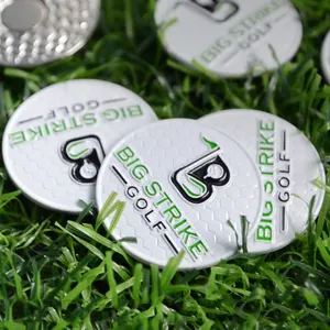 Prix d'usine Divers Design Nouveauté Marqueurs de Balle Accessoire de Golf Logo Personnalisé Marqueur de Balle de Golf en Métal