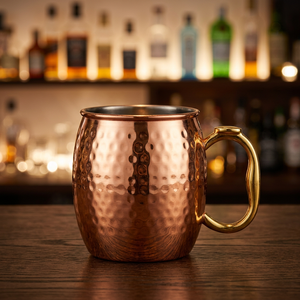 Taza Moscow Mule de Cobre de 16 oz, Diseño Clásico, Ecológica, Doble Pared, Gran Capacidad, con Asa para Personalizar - Product Image 1