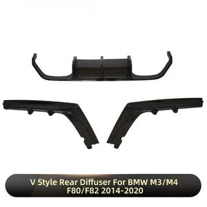 Difusor de parachoques trasero negro brillante de ajuste perfecto, difusor trasero de parachoques de coche para <span class=keywords><strong>BMW</strong></span> F80 M3 F82 <span class=keywords><strong>M4</strong></span> 2015- 2019 - Product Image 4