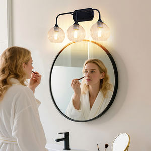 ไฟหน้ากระจกหรูหราตู้ห้องน้ำสีดำโคมไฟติดผนังสไตล์เรียบง่ายทันสมัยโคมไฟติดผนังกระจก LED ติดผนัง - Product Image 2